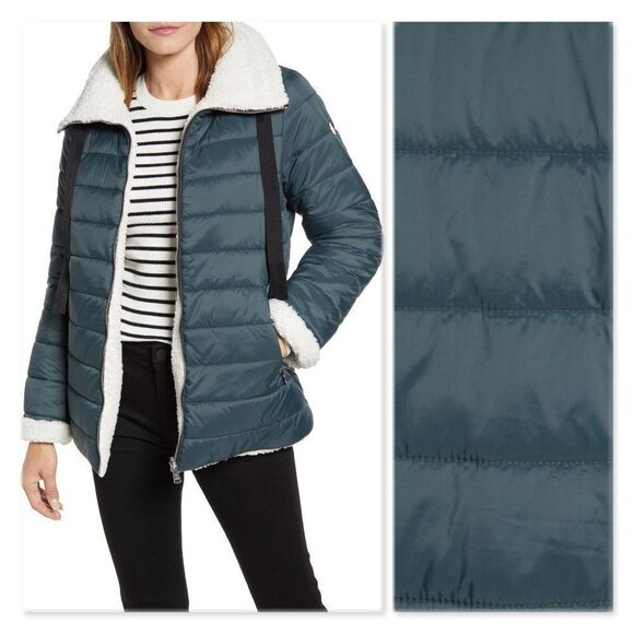 Bernardo Reversible Faux Shearling Puffer Jacket - Picture 1 of 12